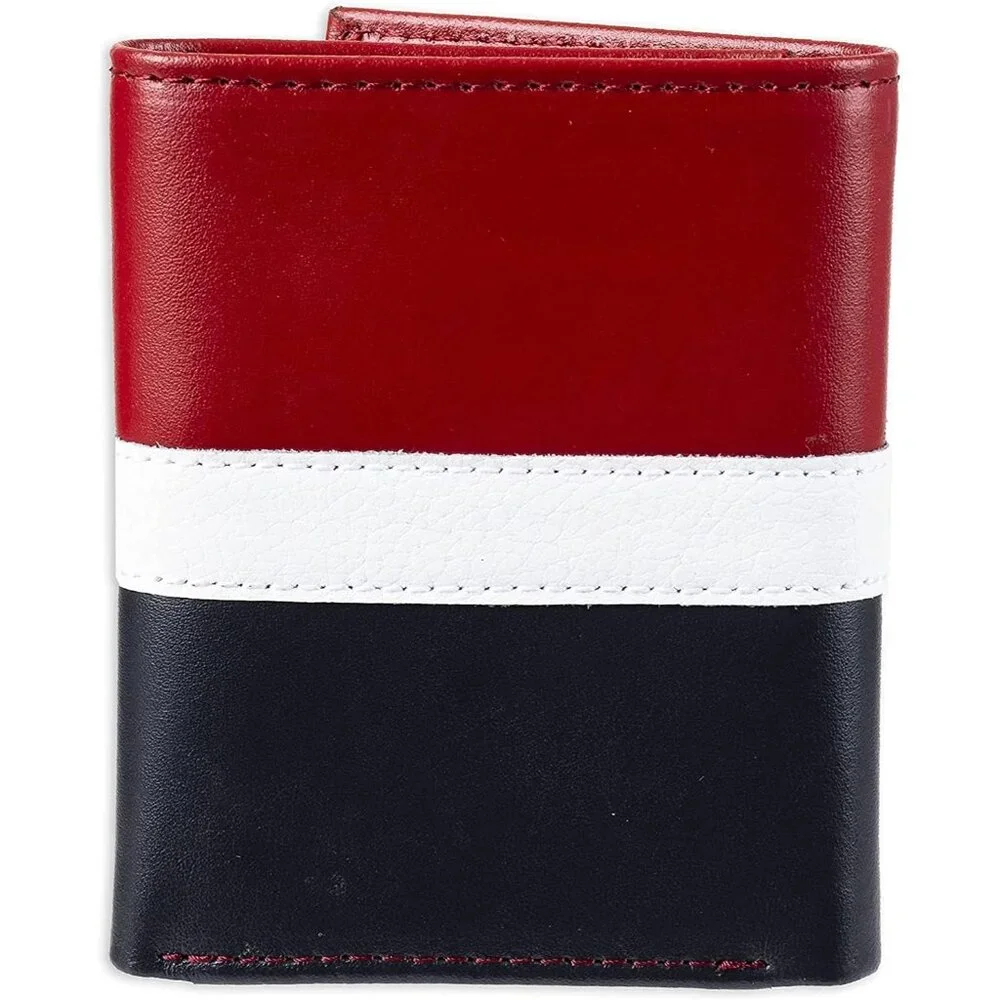 Tommy Hilfiger Men's Genuine Leather Slim Trifold Wallet with ID Window